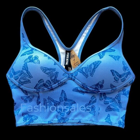 Victorias Secret Pink Active Ultímate Push up Padded Corset Sports Bra butterfly - Picture 1 of 4